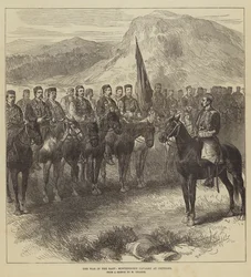 Der Krieg im Osten, montenegrinische Kavallerie in Cettigne